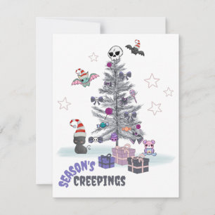 Säsongens Creepings Cute Pastel Goth-julkort Julkort