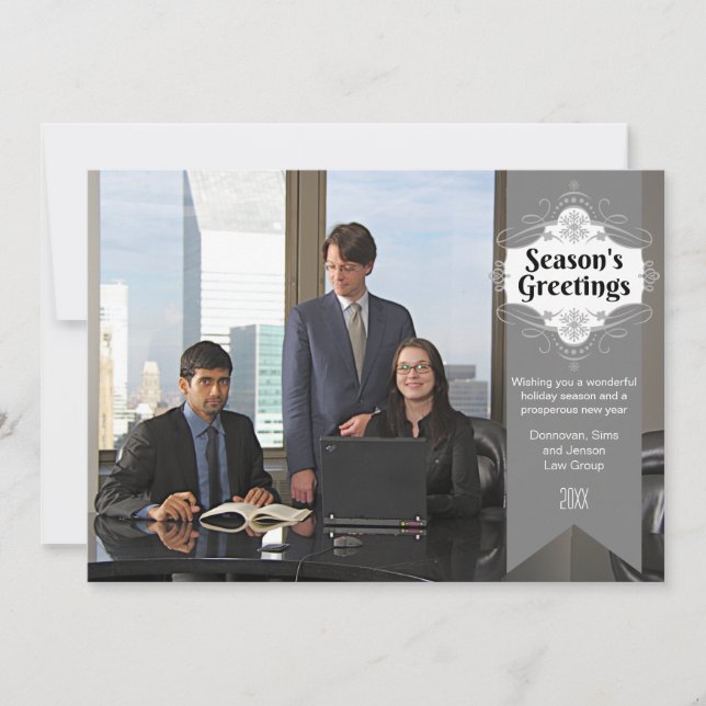 Säsongens Greetings Business Helgdag Photo Card Julkort (Framsida)