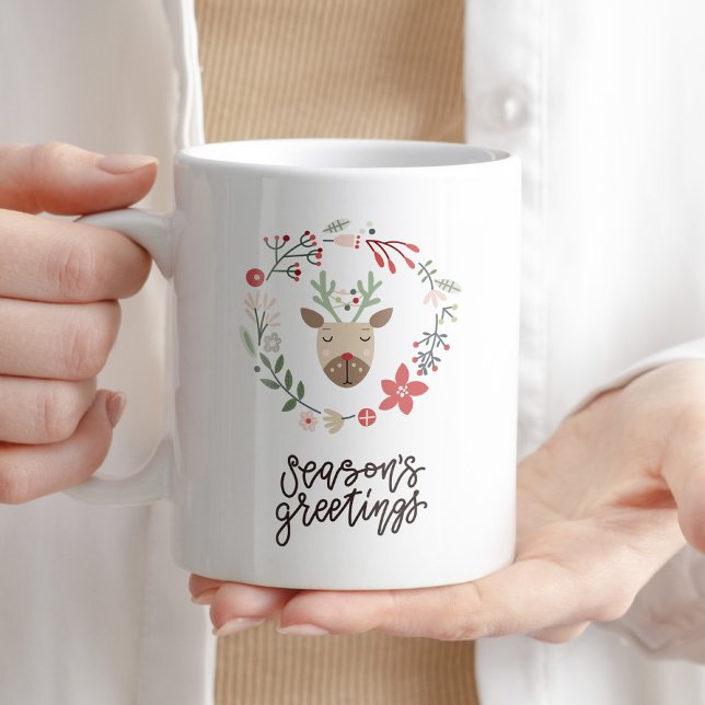 Säsongens Greetings Coffee Tea Typography Winter Kaffemugg (Skapare uppladdad)