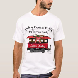 Säsongens Greetings Family Tram Trolley Streetcar T Shirt