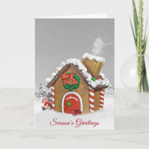 Säsongens Greetings Gingerbröd House Helgkort