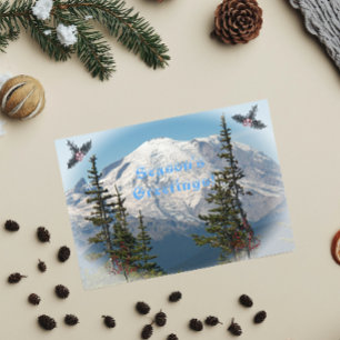 Säsongens greetings Mount Rainier Ligcape Helgkort
