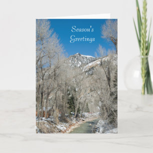 Säsongens Greetings Mountain Winter Stream Helgkort