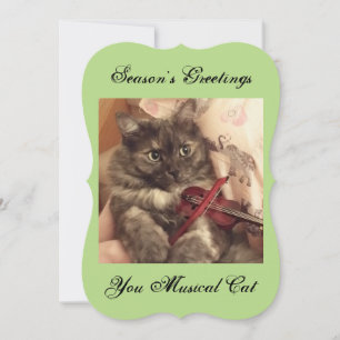 Säsongens Greetings Musical Cat Card by RoseWrites Julkort