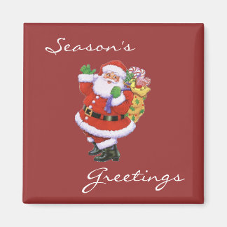 Säsongens Greetings Santa Magnet