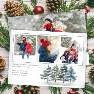 Säsongens Greetings Woodland Photo Collage Julkort