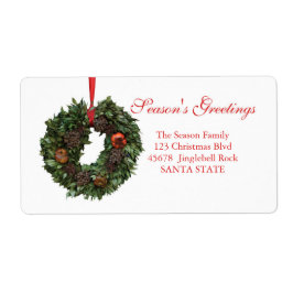 Säsongens hälsning - Helgdag - etikett för julkran Fraktsedel