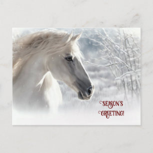 Säsongens Hälsning White Horse och Snö Helg Vykort
