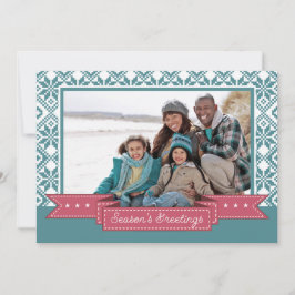 Säsongens hälsningar. Anpassningsbar Fotojul Julkort