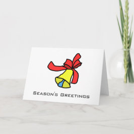 Säsongens hälsningar ~ Bell och Red Bow Helgkort