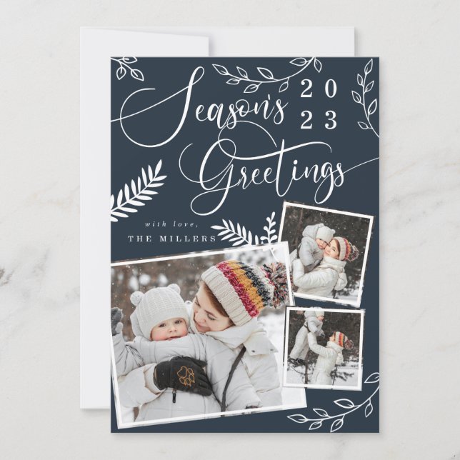 Säsongens hälsningar Bright christmas 3 Photo Julkort (Framsida)