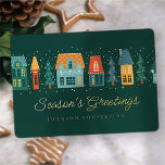 Säsongens hälsningar byn Modern Winter Snö<br><div class="desc">Din logotyp kan läggas till längst bak. Ändra helgdag-meddelandet,  Business namn eller company namn. Finns här: http://www.zazzle.com/selectpartysupplies</div>