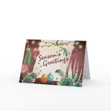 Säsongens hälsningar Cacti och Succulents jul