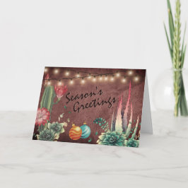 Säsongens hälsningar Cacti och Succulents jul Helgkort