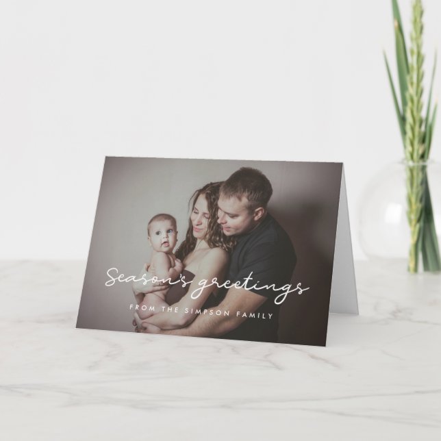 Säsongens hälsningar - enkelt foto helgkort (Framsida)