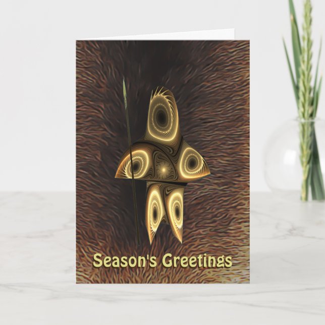 Säsongens hälsningar - Fraktal Inuit-jägare Helgkort (Framsida)