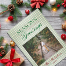 Säsongens hälsningar Gingham jul