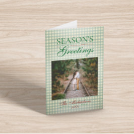 Säsongens hälsningar Gingham jul Kort