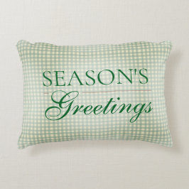 Säsongens hälsningar Gingham jul Prydnadskudde