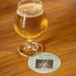 Säsongens hälsningar Gingham jul Underlägg Papper Rund