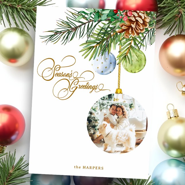 Säsongens hälsningar Gräs jul - prydnadsfoto Julkort (Skapare uppladdad)