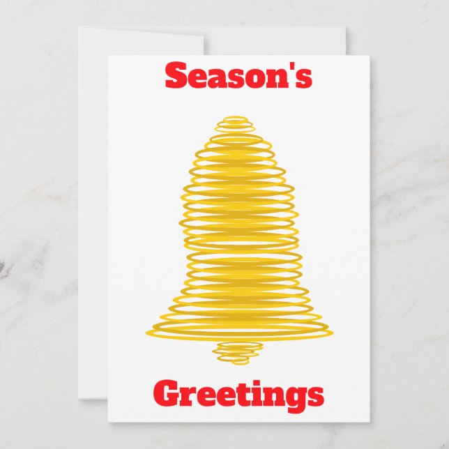 Säsongens hälsningar Guld Bell Card Inbjudningar (Framsida)