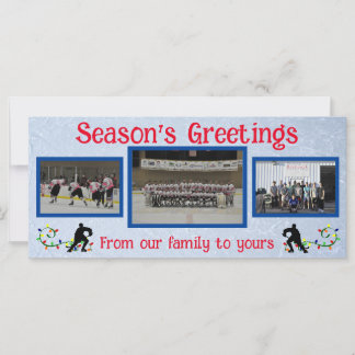 Säsongens hälsningar Hockey Photo Flat Card