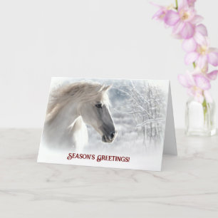 Säsongens hälsningar Horse och Snö Benice Kort