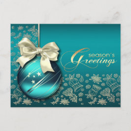 Säsongens hälsningar. Jul Bauble Helg Vykort