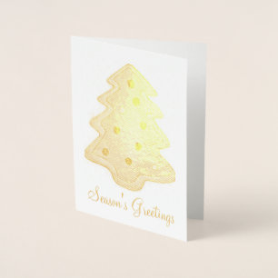 Säsongens hälsningar Julgran Sugar Cookie Folierat Kort