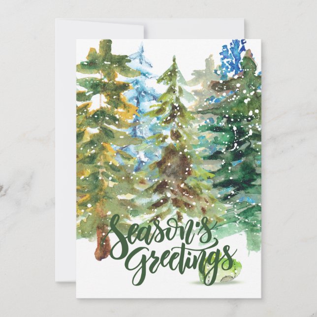 Säsongens hälsningar Julgranar Art Card (Framsida)