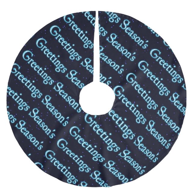 Säsongens hälsningar julgransmatta borstad polyester (Framsidan)