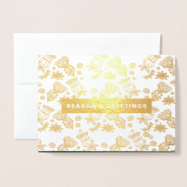   Säsongens hälsningar. Jullyxen Real Folierat Kort