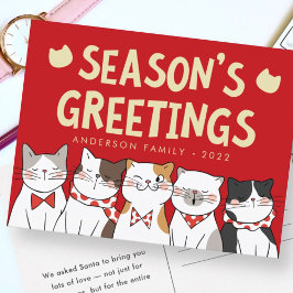 Säsongens hälsningar - Lustigt Cute Cats Caroling Helg Vykort