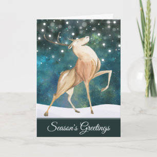 Säsongens hälsningar Majestic Buck God Jul Hjort Helgkort