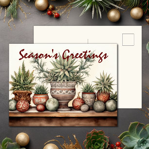 Säsongens hälsningar markerade Succulents jul Helg Vykort