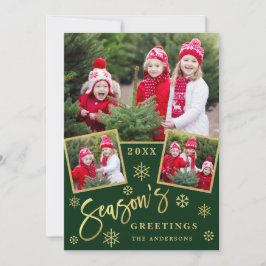 Säsongens hälsningar Modern 3 PHOTO Hälsning Julkort