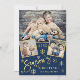Säsongens hälsningar Modern 3 PHOTO Hälsning Julkort