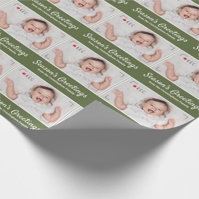 Säsongens hälsningar | Modern cute Photo Presentpapper (Hörn)