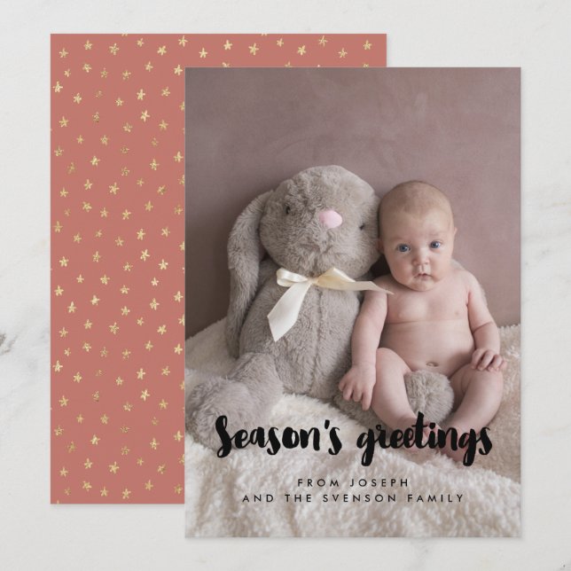 Säsongens hälsningar Modern Family Photo Julkort (Fram/baksida)