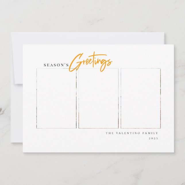 Säsongens hälsningar Modern skript - minimalistisk Julkort (Framsida)