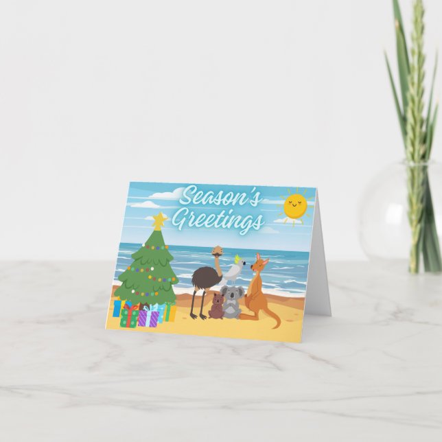 Säsongens hälsningar nedåt helgkort (Framsida)