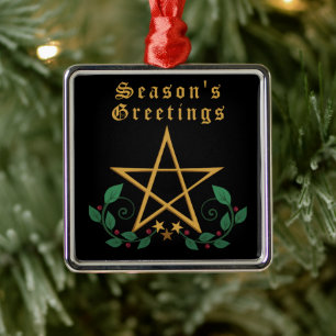 Säsongens hälsningar Pentacle Julgransprydnad Metall