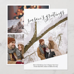 Säsongens hälsningar Personlig Fotojul Julkort
