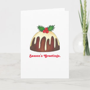 Säsongens hälsningar Plum Pudding jul Card Helgkort