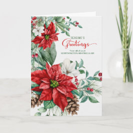 Säsongens hälsningar Poinsettia Business Helgkort