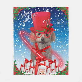 Säsongens hälsningar Pudel Fleece Blanket