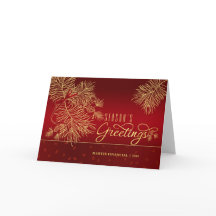 Säsongens hälsningar Red och Golden Gräs med Namn