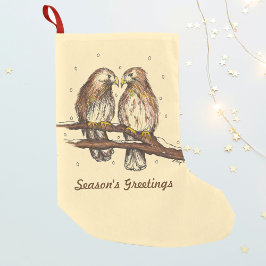 Säsongens hälsningar Red Tails Hawk Bird-jul Liten Julstrumpa