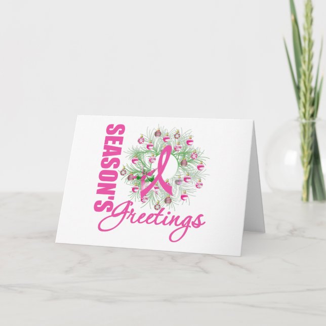 Säsongens hälsningar Rosa Ribbon Wandeans Helgkort (Framsida)